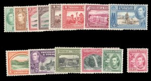 Trinidad and Tobago #50-61 Cat$81.35, 1938-41 George VI, complete set, hinged