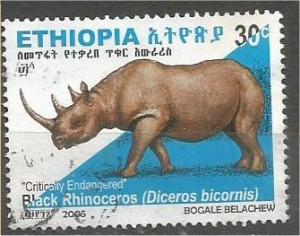 ETHIOPIA. 2005, used 30c, Rhinoceros Scott 1687