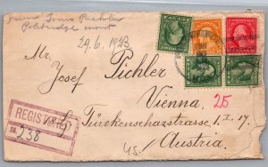 1928 New York NY USA Foreign Registered Cover To Vienna Austria