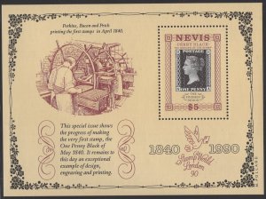 Nevis 1990 MNH Sc 600 $5 Penny Black 150th London 1980