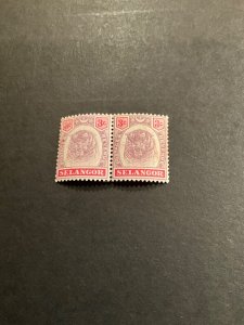 Stamps Malaya-Selangor Scott #29 never hinged pair
