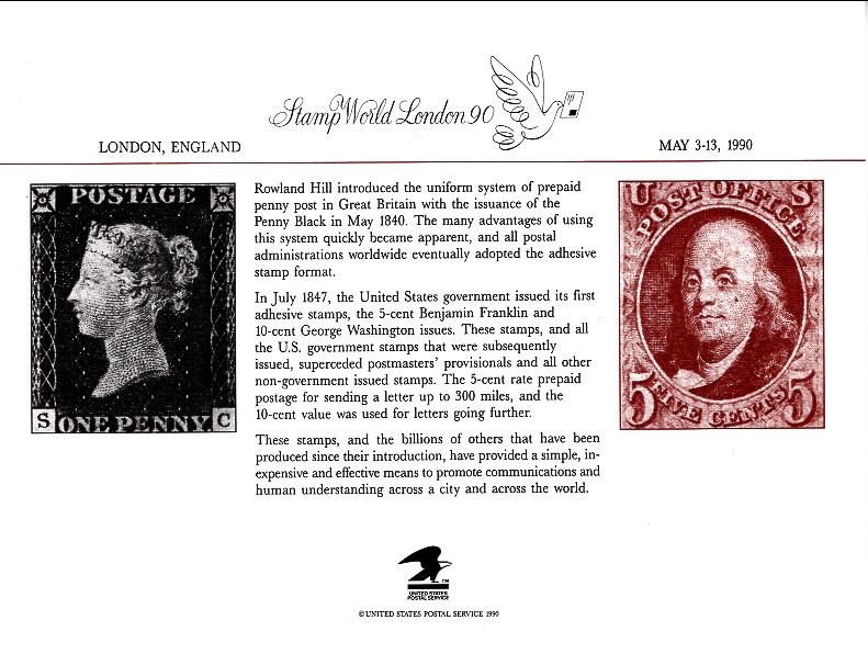 US SC130 Stamp World London Souvenir Card Mint