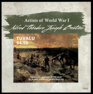 Tuvalu 2015 - World War I Art - IMPERF Souvenir Stamp Sheet - MNH