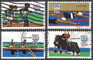 United States #1791-1794 4 x 15¢ Summer Olympic Games (1979). 4 singles. Used.