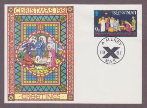 Isle of Man # 206 , 1981 Christmas FDC Card