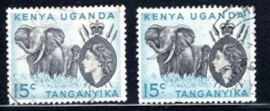 Kenya, Uganda & Tanganyika  #105-106   VF, Used, CV $2.80  ...... 3270191