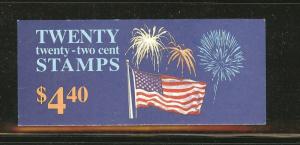 US Scott # BK156 / #2276a / Flag-Fireworks No PL #