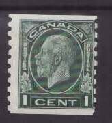 Canada-Sc#205- id9-unused hinge remnant og  1c KGV Medallion coil-1933-