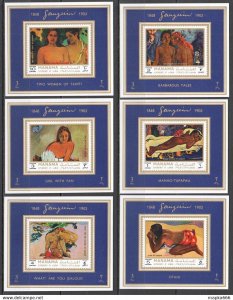 1972 Manama Art Paintings By Gauguin Nudes #875-80 Michel 24 Euro 6Bl ** Ar061