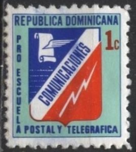 Dominican Republic RA63 (used) 1c Communications School, grn frame (1973)