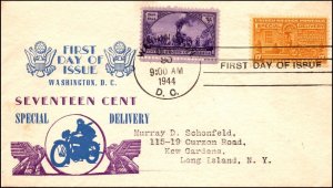 Scott E18 - 17 Cents Special Delivery - Sanders FDC - Typed Address