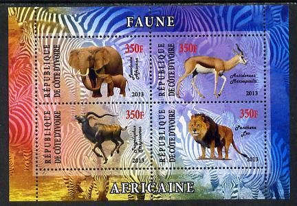 IVORY COAST - 2013 - African Animals #2 - Perf 4v Sheet - MNH - Private Issue