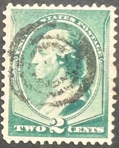 Scott#: 213 - George Washington 2¢ 1887 ABNC used single stamp - Lot G7