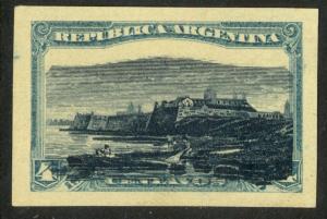 ARGENTINA 1910 4c Fort Buenos Aires INDEPENDENCE Anniv COLOR TRIAL Sc 164CT