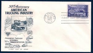 UNITED STATES FDC 3¢ Trucking Industry 1953 Fleetwood