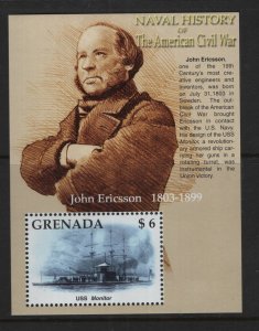 GRENADA 3254   MNH,   SOUVENIR SHEET,    AMERICAN CIVIL WAR