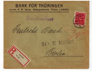 Germany cover Deutsche Bank 1922  181a Berlin Post mark