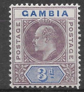 GAMBIA SG61 1905 3d PURPLE & ULTRAMARINE MTD MINT