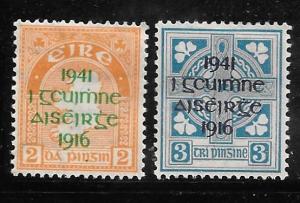 Ireland 118-119: Easter Uprising overprints, MHR, F-VF