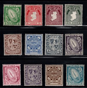 IRELAND, Scott #106-117, Min Hinged, MH*, 1940-1942 complete set wmk 202