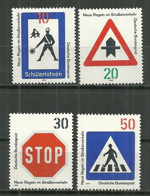 1971 Germany 1055-8 New Traffic Signs C/S MH