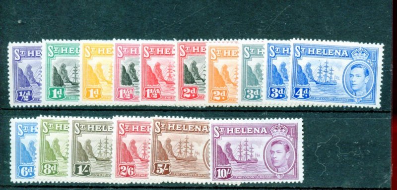 ST. HELENA GEORGE VI DEFIITIVES SCOTT #118/27  MINT HINGED
