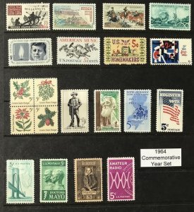 Scott 1181, 1242 - 1260, 1964 Commemorative Year Set, 20 MNH Stamps