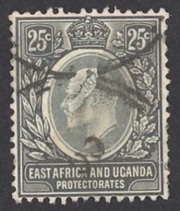 East Africa & Uganda Sc# 37 Used (a) 1907-1908 25c King Edward VII