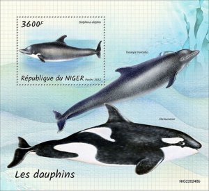 Niger - 2022 Common Dolphins - Stamp Souvenir Sheet - NIG220248b