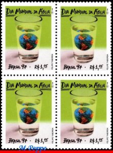 2618 BRAZIL 1997 WORLD DAY OF WATER, NATURE, GLOBE, MI# 2739, C-2027, BLOCK MNH