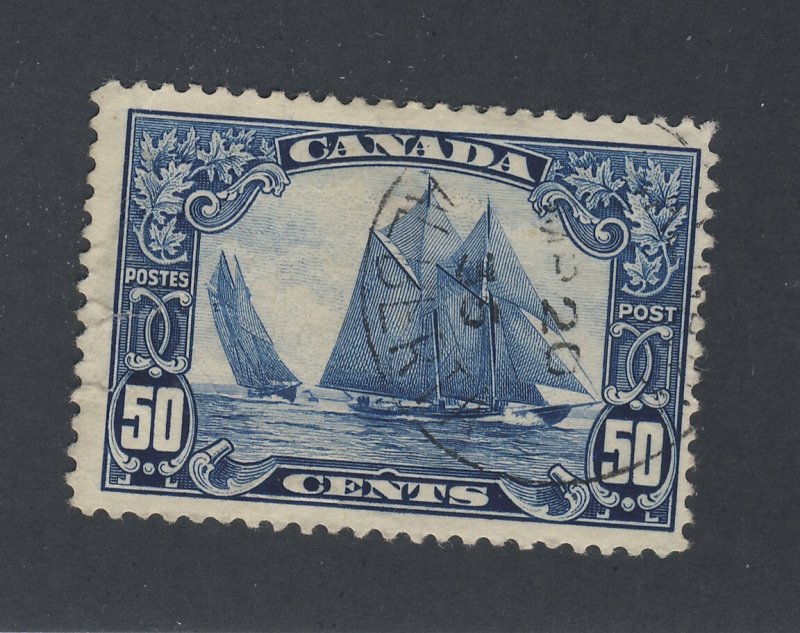 Canada 50c Bluenose Stamp #158-50c Used F/VF Tear Guide Value = $75.00