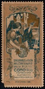 1898 Italy Poster Stamp Exhibition Of Electricity For The Silk Industry MNH