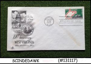 UNITED STATES USA - 1963 100th ANNIVERSARY OF WEST VIRGINIA - FDC