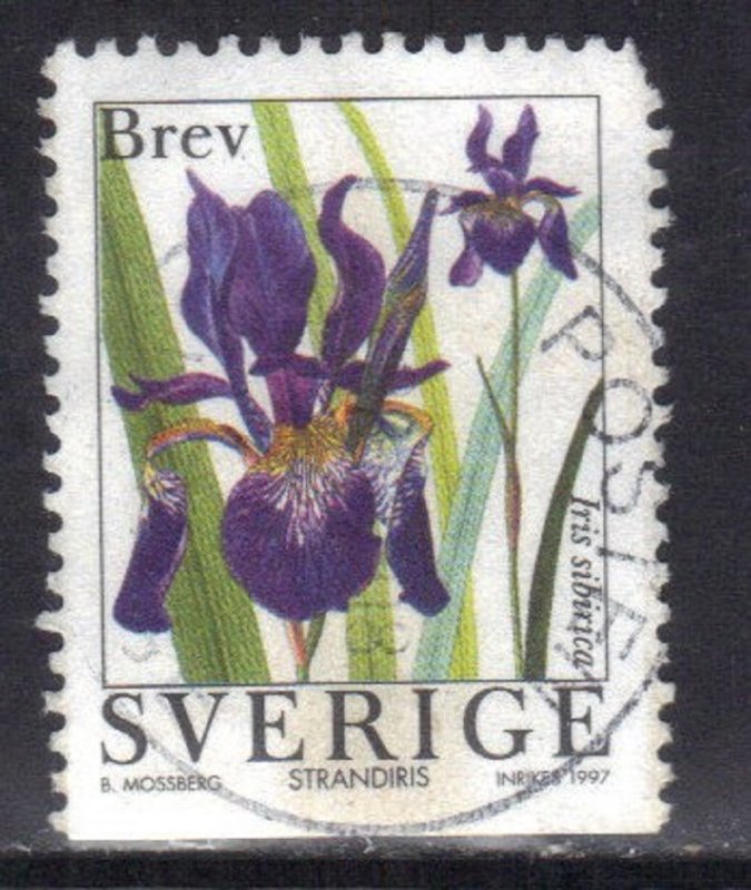 SWEDEN  SC #2227 **USED**  1997  IRIS FLOWER  SEE SCAN