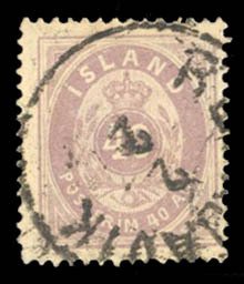 Iceland #18 Cat$47.50, 1882 40a red violet, used