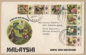 Malaysia Sabah #24-30 FDC butterflies 1971