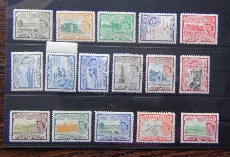 St Kitts Nevis 1954 - 1963 set complete to $4.80 LMM