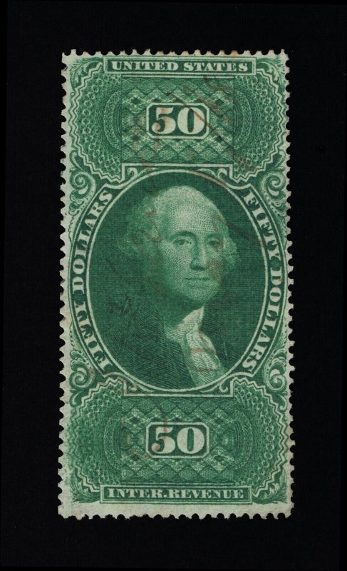 EXCELLENT GENUINE SCOTT #R101c VF-XF 1863 GREEN 1ST ISSUE REVENUE INTERNAL REV