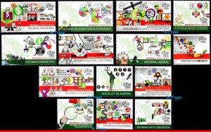 2976-2989 MEXICO 2015 STRUCTURAL REFORMS OF MEXICO, SET COMPLETE MNH