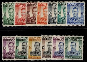 SOUTHERN RHODESIA GVI SG40-52, 1937 complete set, M MINT. Cat £85.