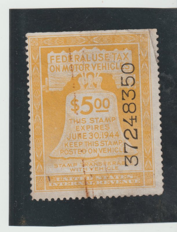 Scott # RV18 $5.00 FEDERAL Used TAX ON MOTOR VEHICLE'S Ford.