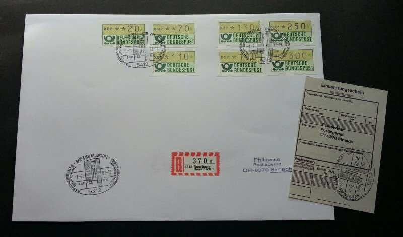 Germany 1982 ATM (Frama Label stamp FDC) *addressed *rare