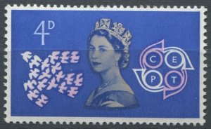 United Kingdom Sc#383 MNH, 4p ultra, pink & yel, Europa (C.E.P.T.) (1961)