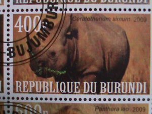 BURUNDI-2009- AFRICA ENDANGER WILD ANIMALS- CTO SHEET VERY FINE-