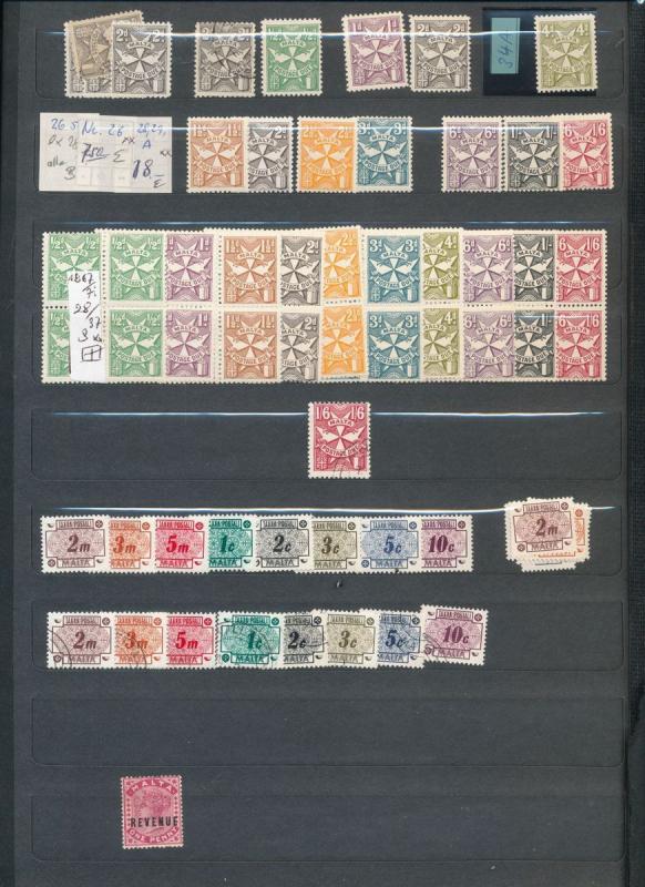 MALTA Good 1863/1972 M&U Collection (Appx 550+Stamps)ALB413