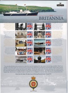 GB- ROYAL MAIL HMS BRITANNIA SHEET PO FRESH