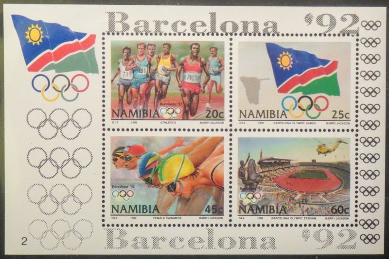 Namibia 1992 MNH Stamps Souvenir Sheet Sc 721a Sport Olympic Games Flag Stadium