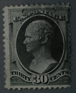 United States #154 30 Cent Hamilton w/ 5mm Crack Used