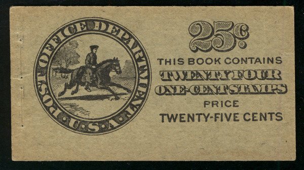 US #332a BK24 type fresh booklet cover, VF seldom seen so fresh, no stamps, i...