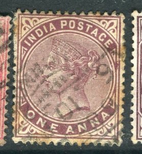 INDIA; 1890s early classic QV issue fine used 1a. value,